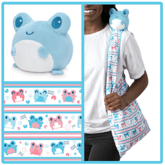 Plushie Tote: Blue Frog Transgender Pride